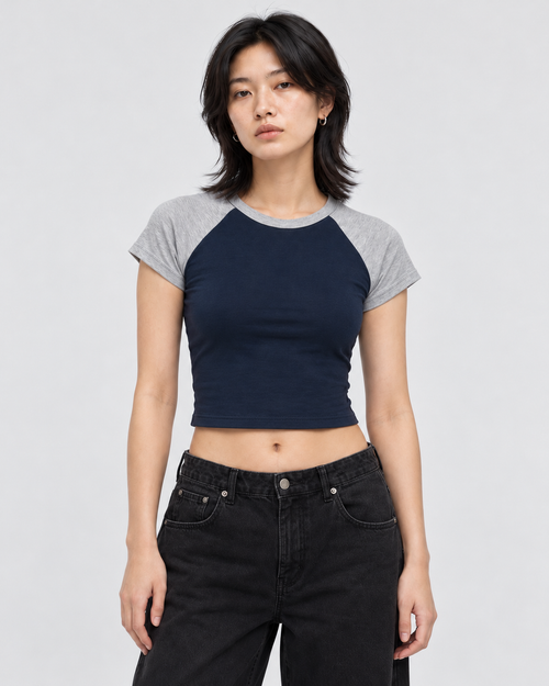 babytee,babytshirt,colourblocktshirt,croppedtshirt,womenstshirt,fittedbabytee,y2kclothing,y2kfashion,retrostreetwear,sportycasual,slimfittshirt,cottonblendtee,shortsleevetshirt,contrastsleevetee,croppedtop,womenstreetwear