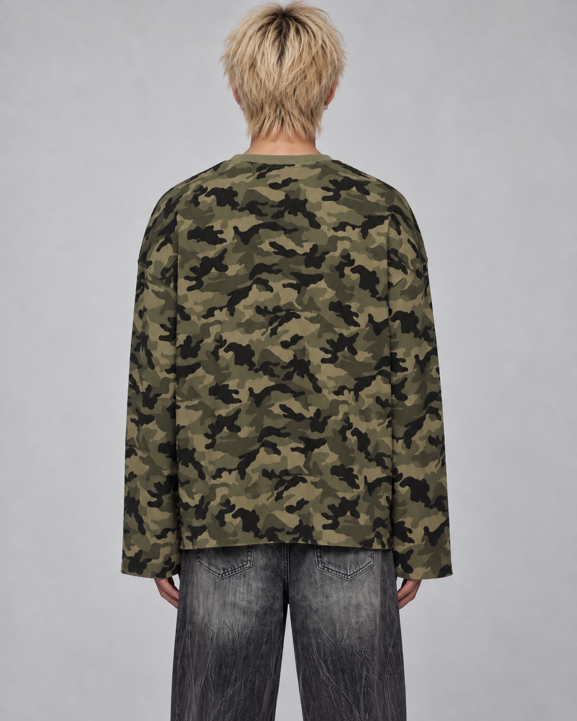 Camo Waffle Long Sleeve Tee