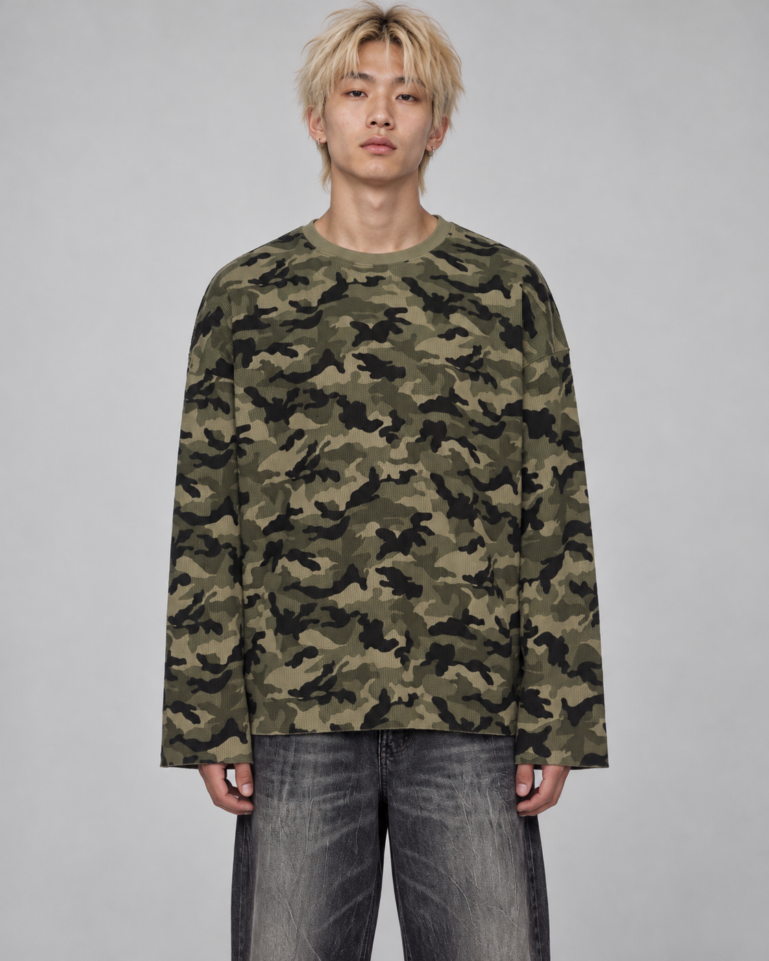 Camo Waffle Long Sleeve Tee